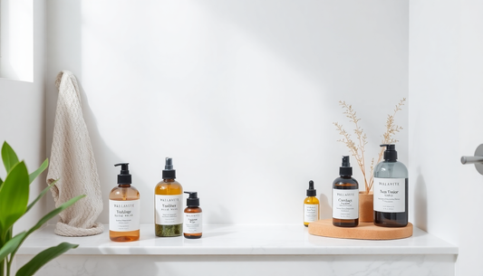 A display of eco-friendly skincare products for a sustainable beauty routine 2025
