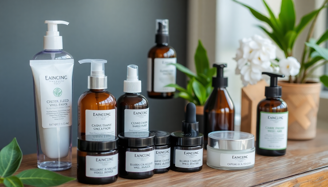 Eaincing organic skincare products showcasing the best organic skincare brands UK with natural ingredients